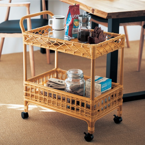 【ベルメゾン】ラタンのワゴン