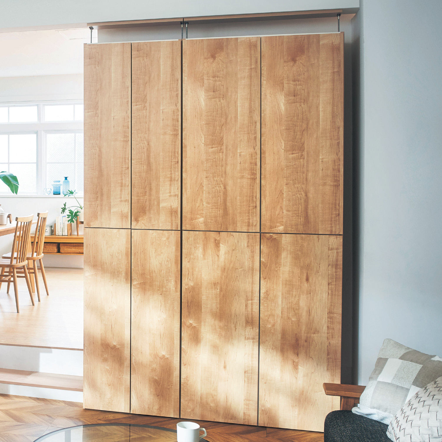 突っ張り1cmピッチダブル棚板本棚 【大容量本棚】 突っ張り1cmピッチダブル棚板本棚 【大容量本棚】