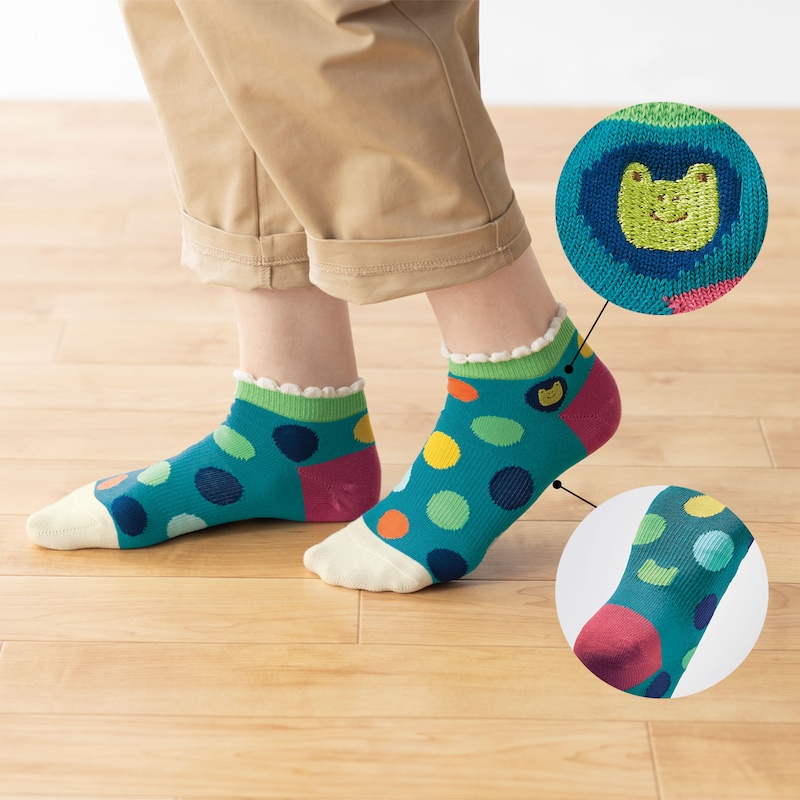 実は足裏にもアルリィが！「Ｓ２５８／かえるのアルリィ(スニーカー丈)」