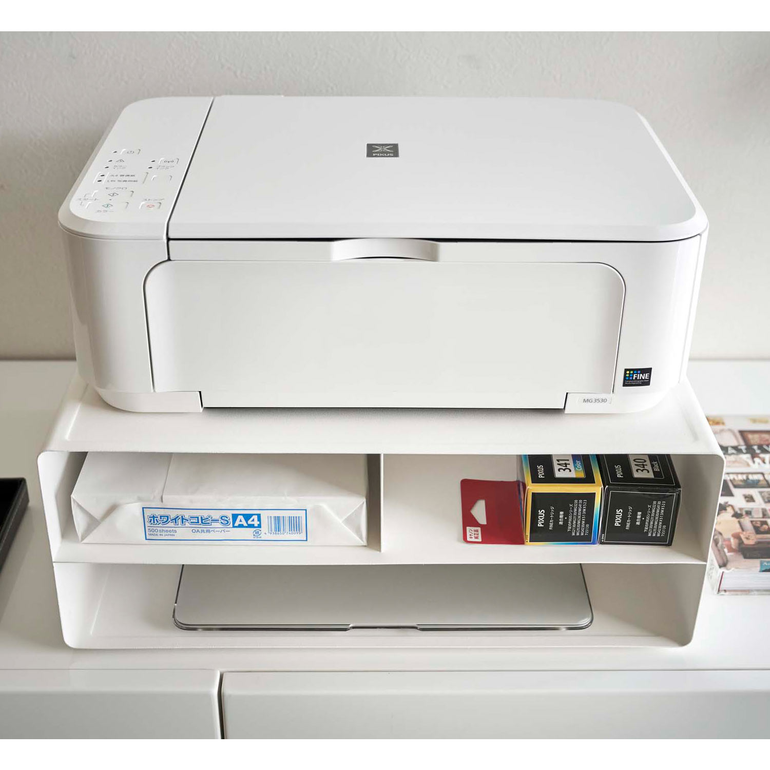 【タワー/tower】卓上でも床置きでも使えるプリンター収納ラック