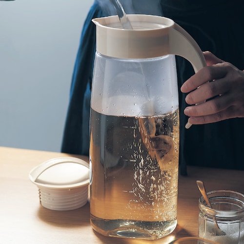 【3月22日までタイムセール】 お湯も注げる縦横兼用メモリ付き冷水筒・麦茶ポット［日本製］ ＜1.1L／2.2L>