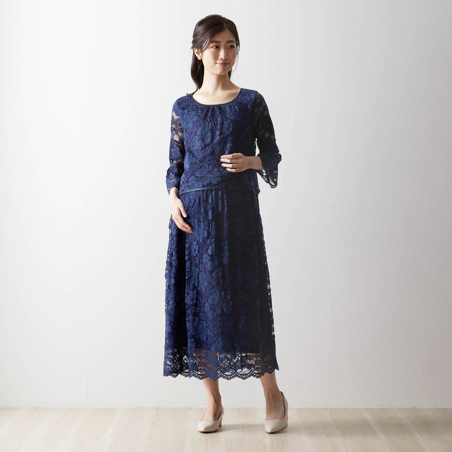 産後授乳にも便利 マタニティサイズ総レースワンピース 産前 産後 フォーマル 通販のベルメゾンネット 産後授乳にも便利 マタニティサイズ総レースワンピース 産前 産後 フォーマル 通販のベルメゾンネット