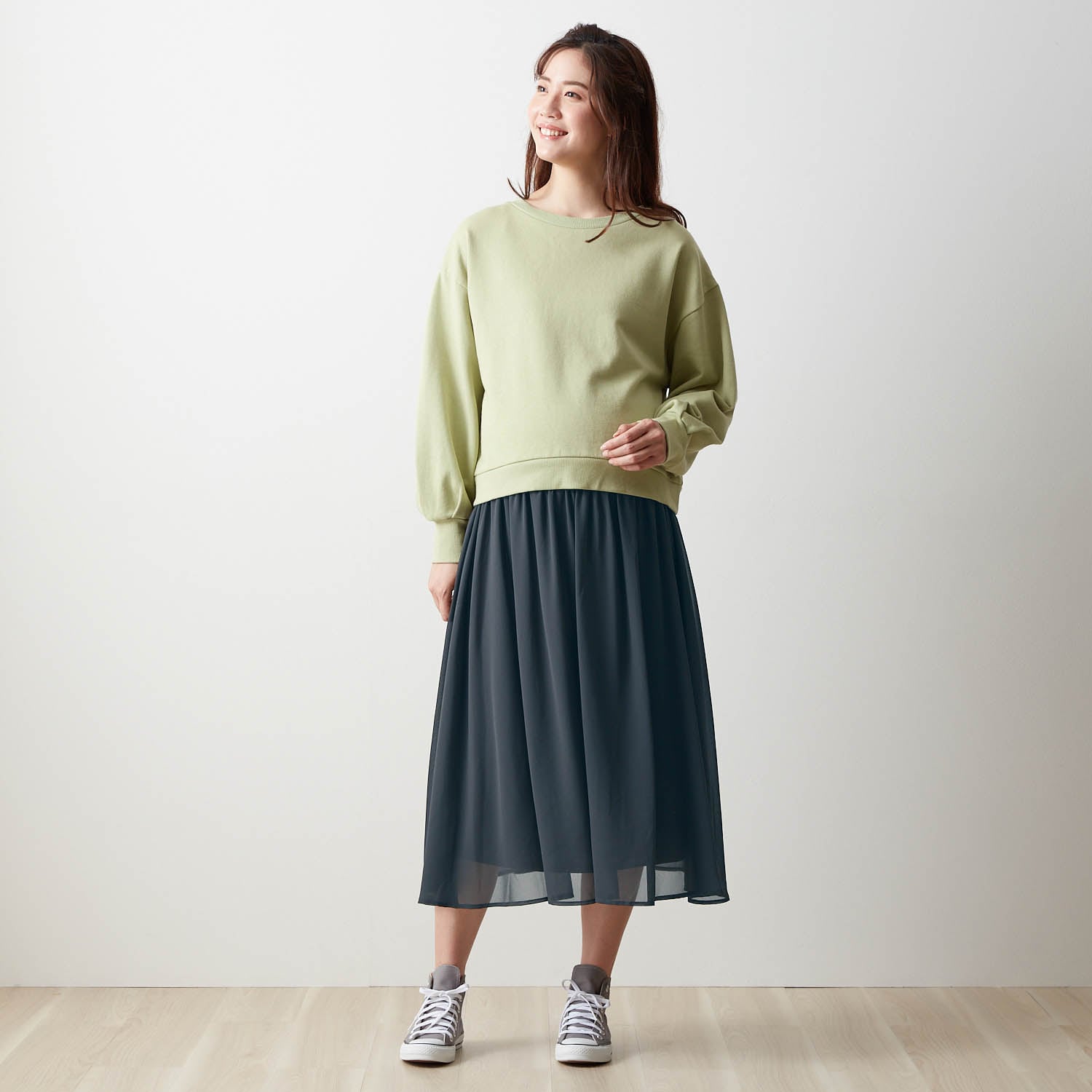UNIQLO ドレープギャザーロングスカート Mサイズ - スカート