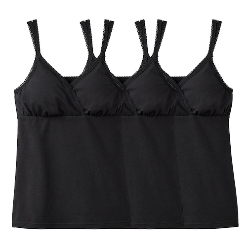 授乳に便利！産後サイズレース付きブラキャミソール３枚セット 【瞬間授乳】