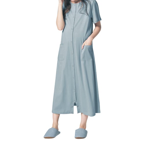 入院準備に！綿１００％吸水速乾マタニティサイズ２ＷＡＹ半袖ワンピースパジャマ