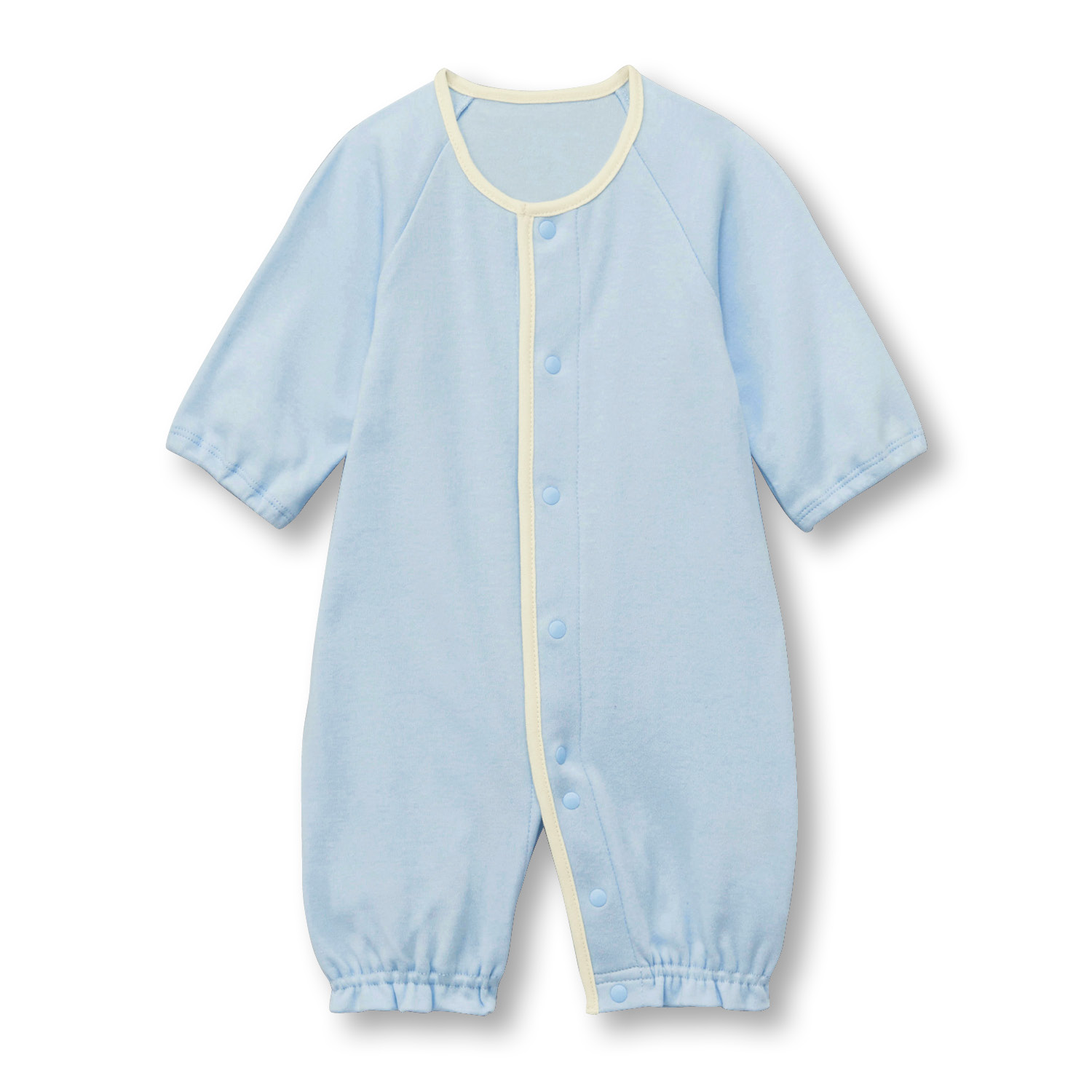 パイピング配色ラグランツーウェイオール 【ベビー服 新生児 長袖】 パイピング配色ラグランツーウェイオール 【ベビー服 新生児 長袖】