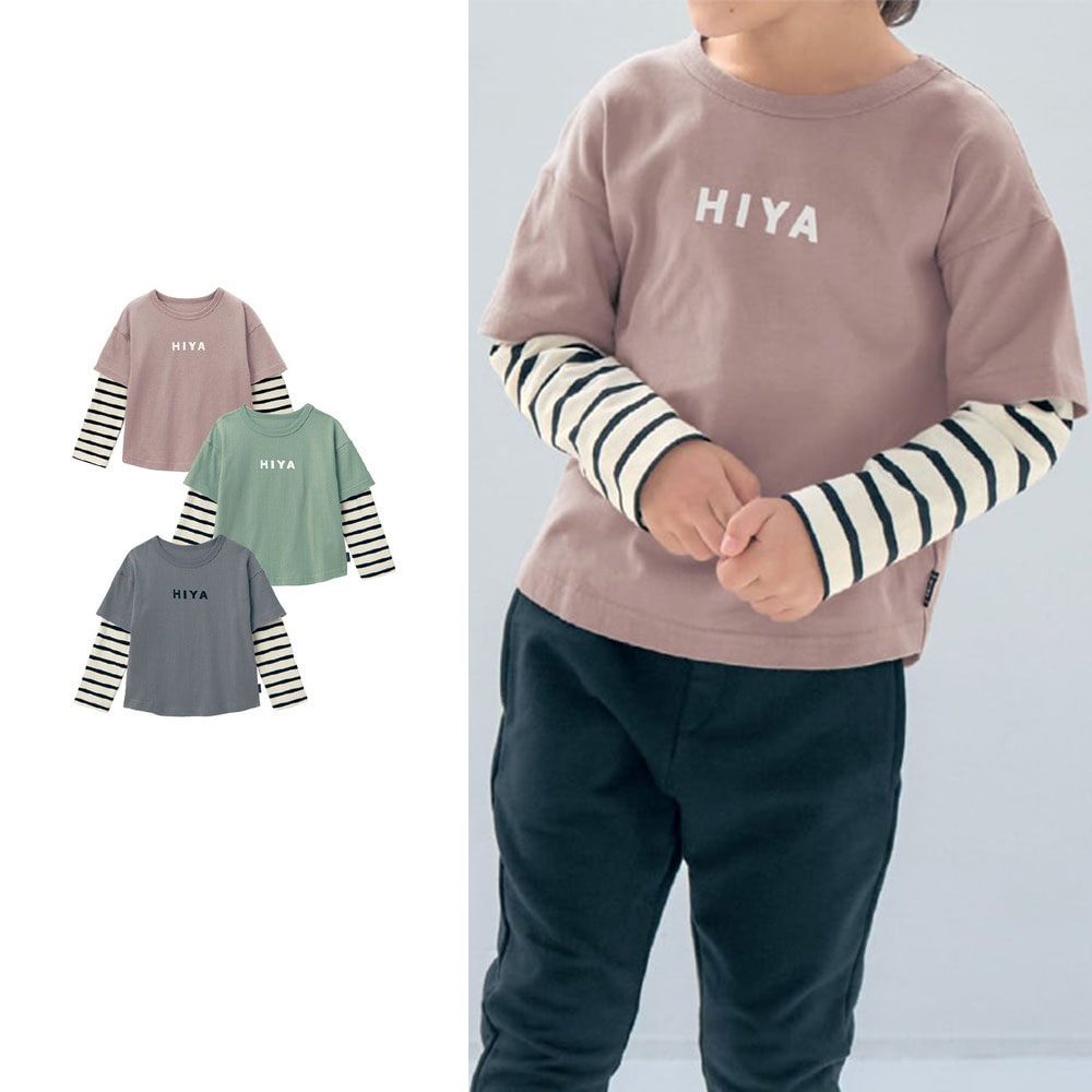 【ジータ/GITA】重ね着風袖レイヤード長袖Tシャツ 【子供服】