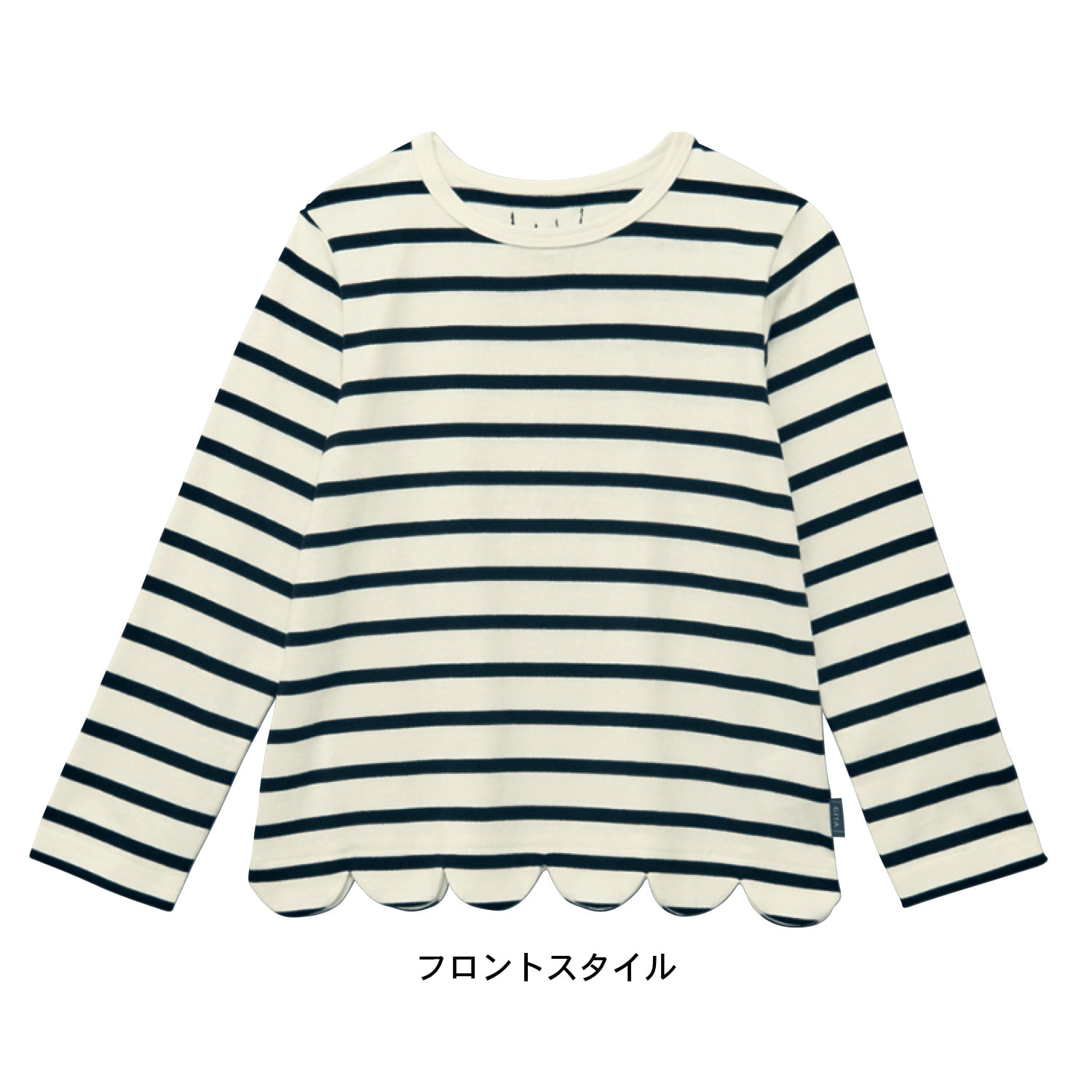 バックリボン裾スカラップ長袖Ｔシャツ【子供服】【女の子】の通販