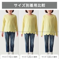 サイズ別着用比較／モデル身長108cm