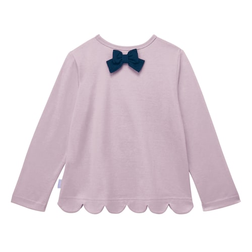 バックリボン裾スカラップ長袖Ｔシャツ 【子供服】