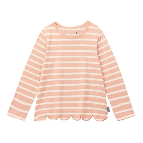 バックリボン裾スカラップ長袖Ｔシャツ 【子供服】