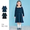 襟レースウエストリボン長袖ワンピース 【子供服 フォーマル】