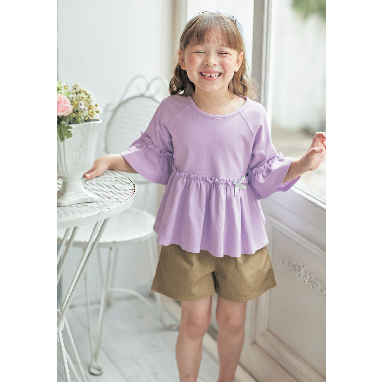 肩フリル長袖カットソーワンピース ラベンダー 90 100 110 1 130 最大の割引 肩フリル長袖カットソーワンピース ラベンダー 90 100 110 1 130 最大の割引