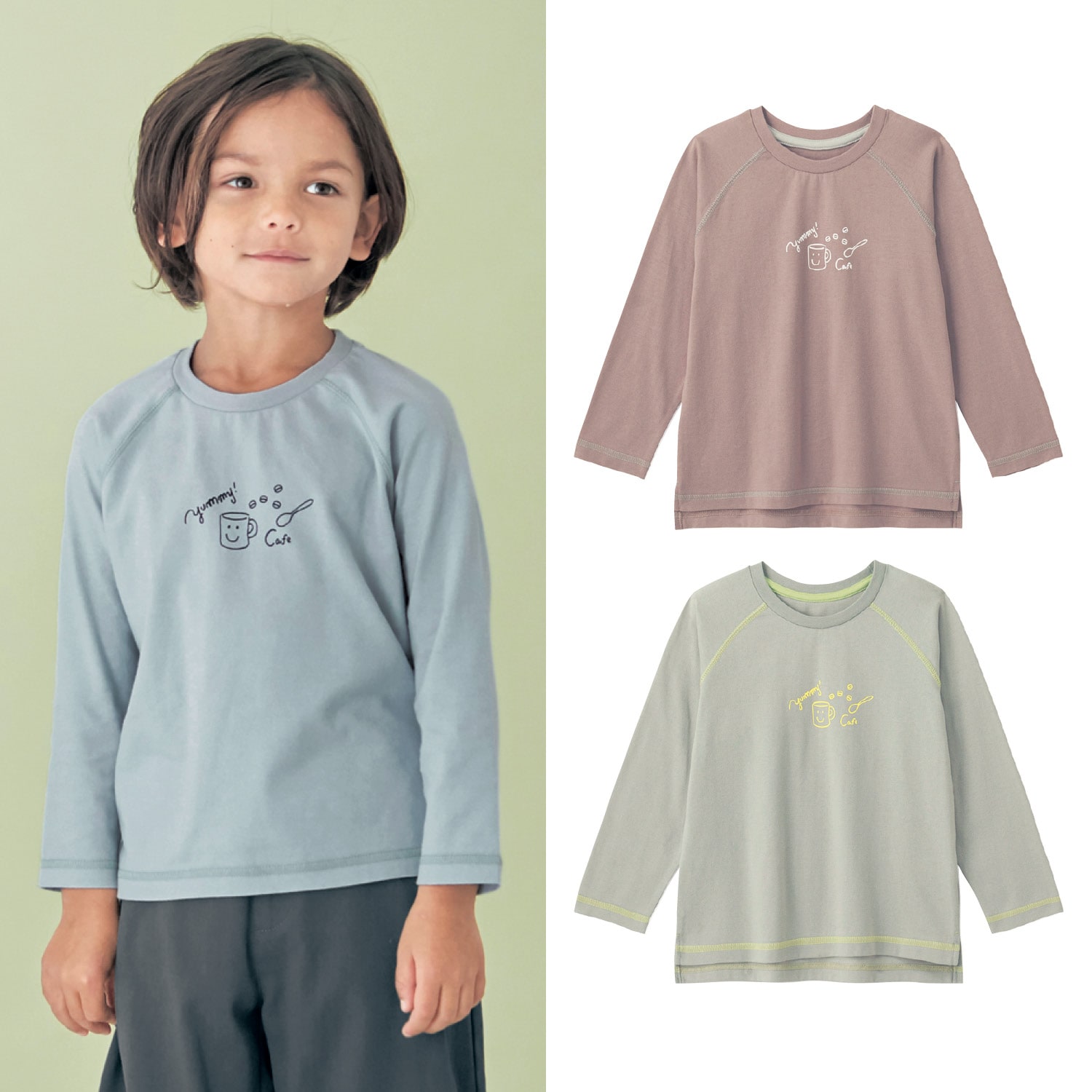 贈呈 Tシャツ 長袖 子供服 キッズ ベビー 女の子 男の子 カットソー ロゴ ラウンドネック ロンT クレイジーパターン 袖色違い おしゃれ  かわいい か www.monseletjardin.ca