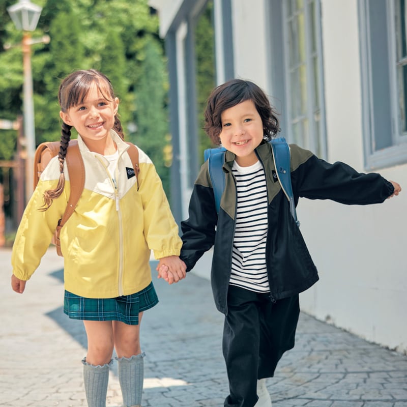 左)アイボリー×イエロー／109cm・110、右)カーキ×ブラック／107cm、110