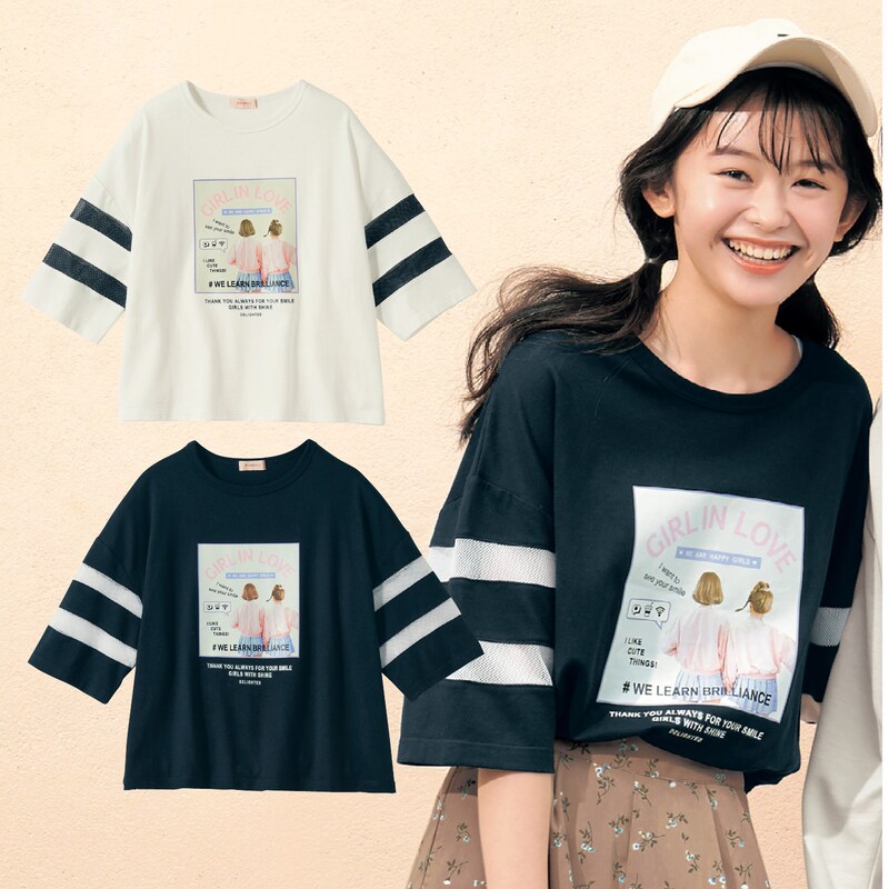 メッシュ切替え転写プリント綿１００ 半袖ｔシャツ 女の子 子供服 パペル ラピス Papel Lapiz 通販のベルメゾンネット