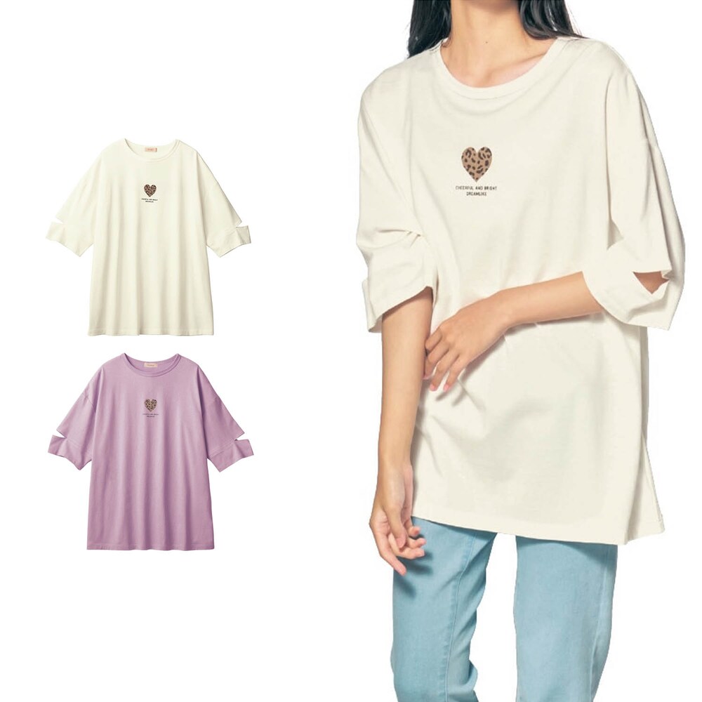 【パペル ラピス/Papel lapiz】袖スリット前後プリントビッグシルエット半袖Tシャツ 【子供服】