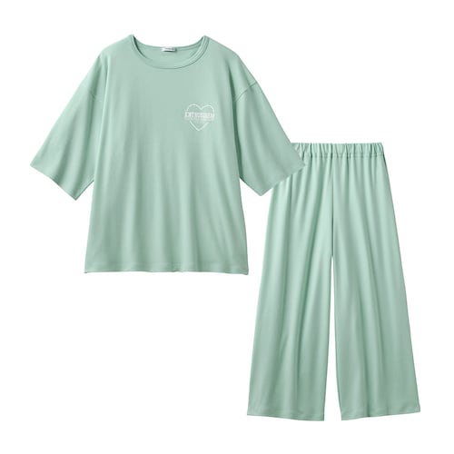 セットアップ風前後プリント綿素材半袖パジャマ 【子供パジャマ】