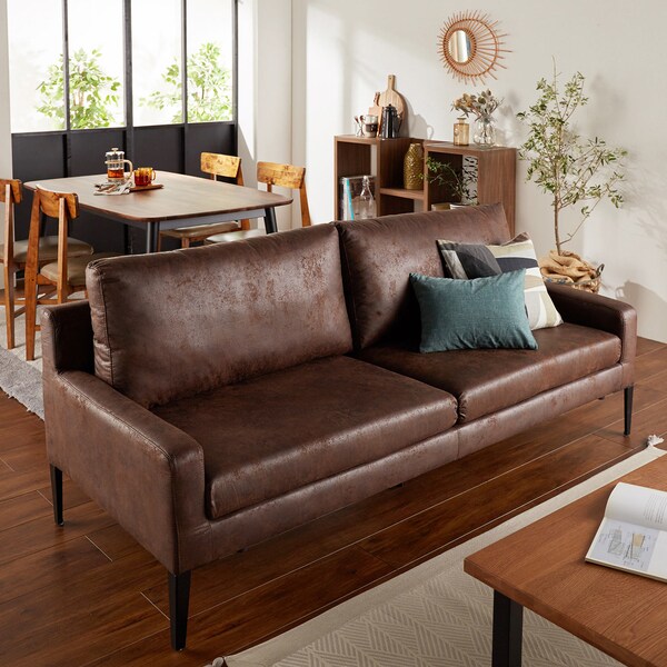 【ベルメゾン】まるで本革のようなモダンソファー