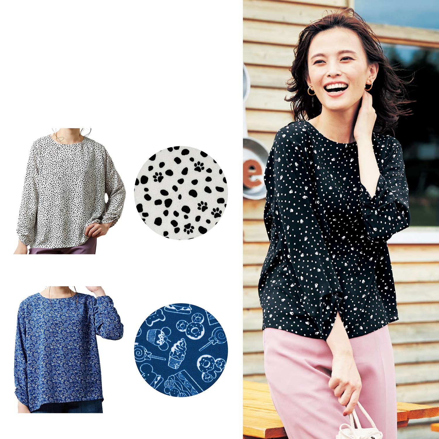 九分袖プリントブラウス 選べるキャラクター ディズニー Disney 通販のベルメゾンネット 九分袖プリントブラウス 選べるキャラクター ディズニー Disney 通販のベルメゾンネット