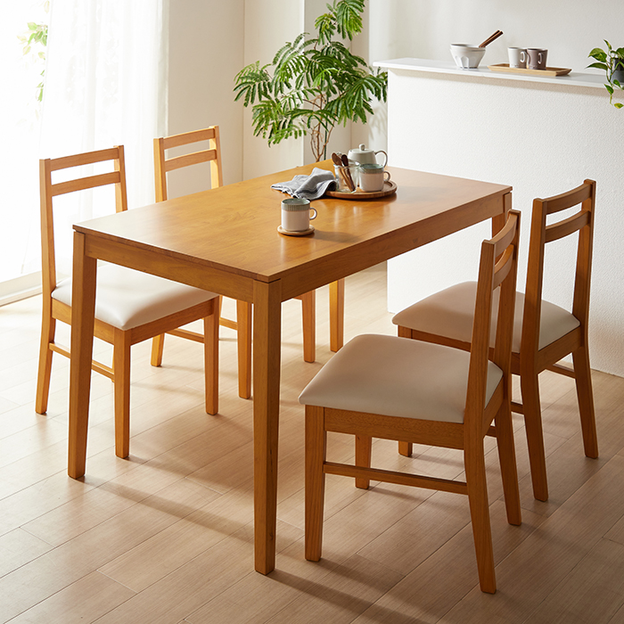 【ベルメゾン】シンプルダイニングテーブルセット(5点セット) 【ベルメゾン】シンプルダイニングテーブルセット(5点セット)