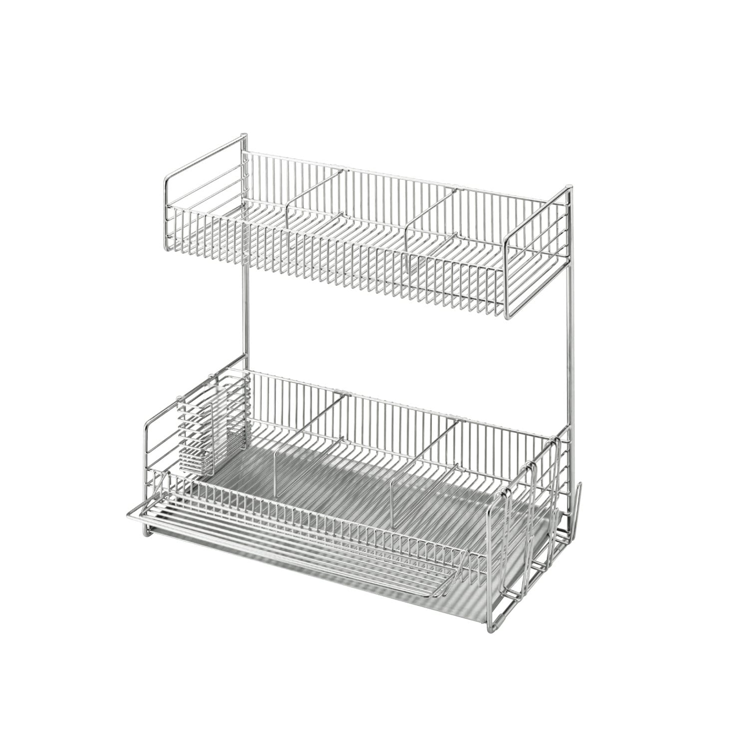 大皿も置けるステンレス製2段スリム水切りかご 【専用パーツ付き】｜通販のベルメゾンネット