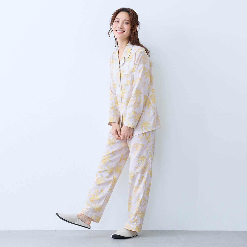 【新色追加】 コットンダブルガーゼ長袖パジャマ 【新色追加】 コットンダブルガーゼ長袖パジャマ