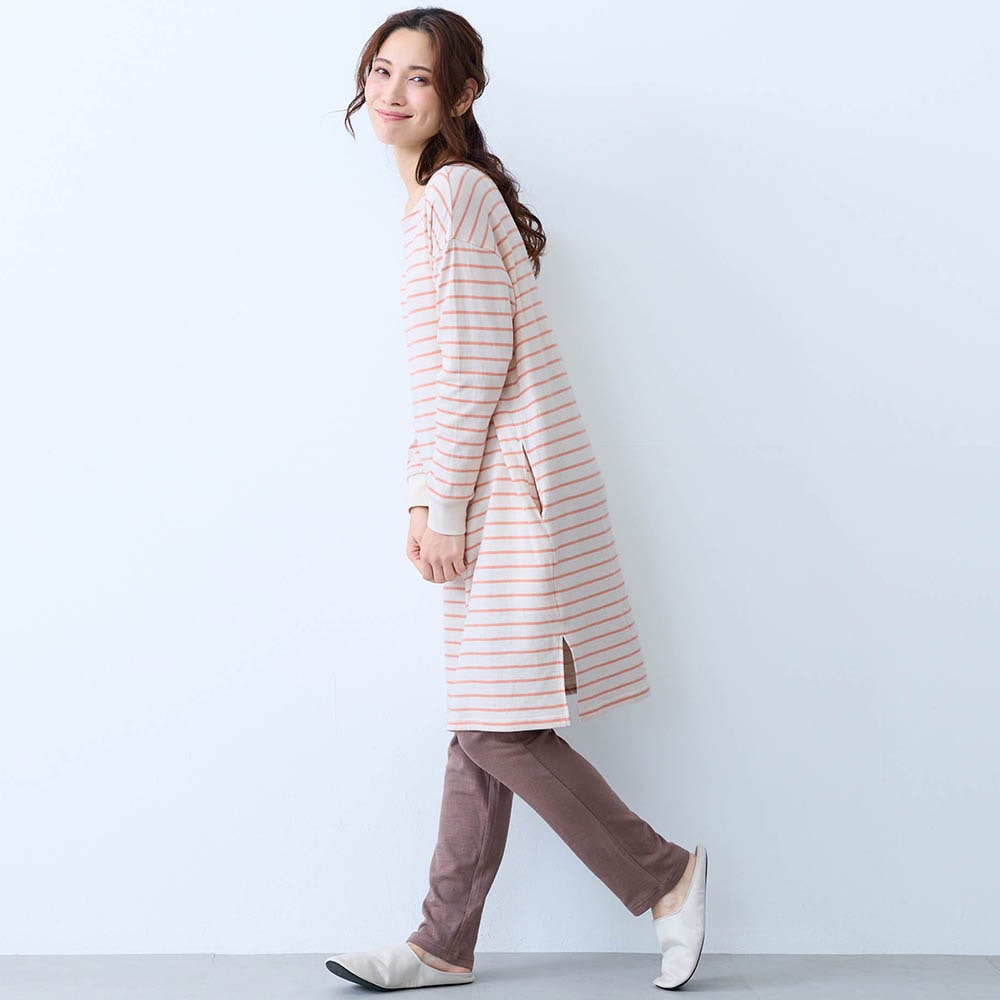 綿100%やわらか二重仕立てチュニック長袖パジャマ（パジャマ