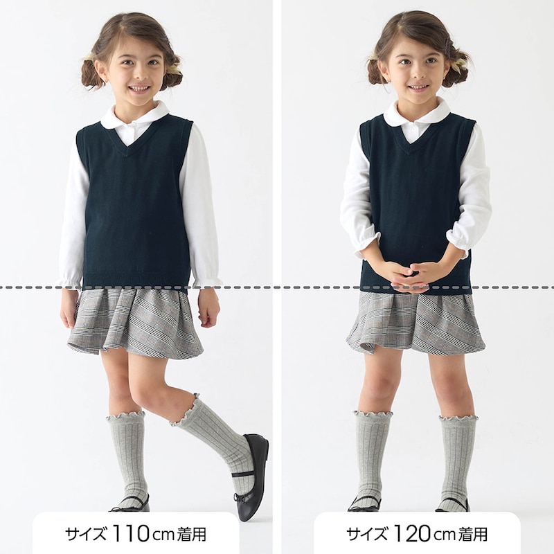 サイズ別着用比較／モデル身長114cm