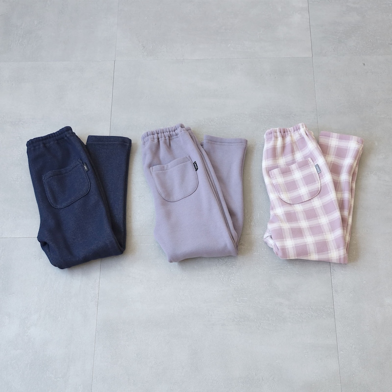 ラベンダーグレー＆ネイビー（デニムニット）＆ラベンダーチェック