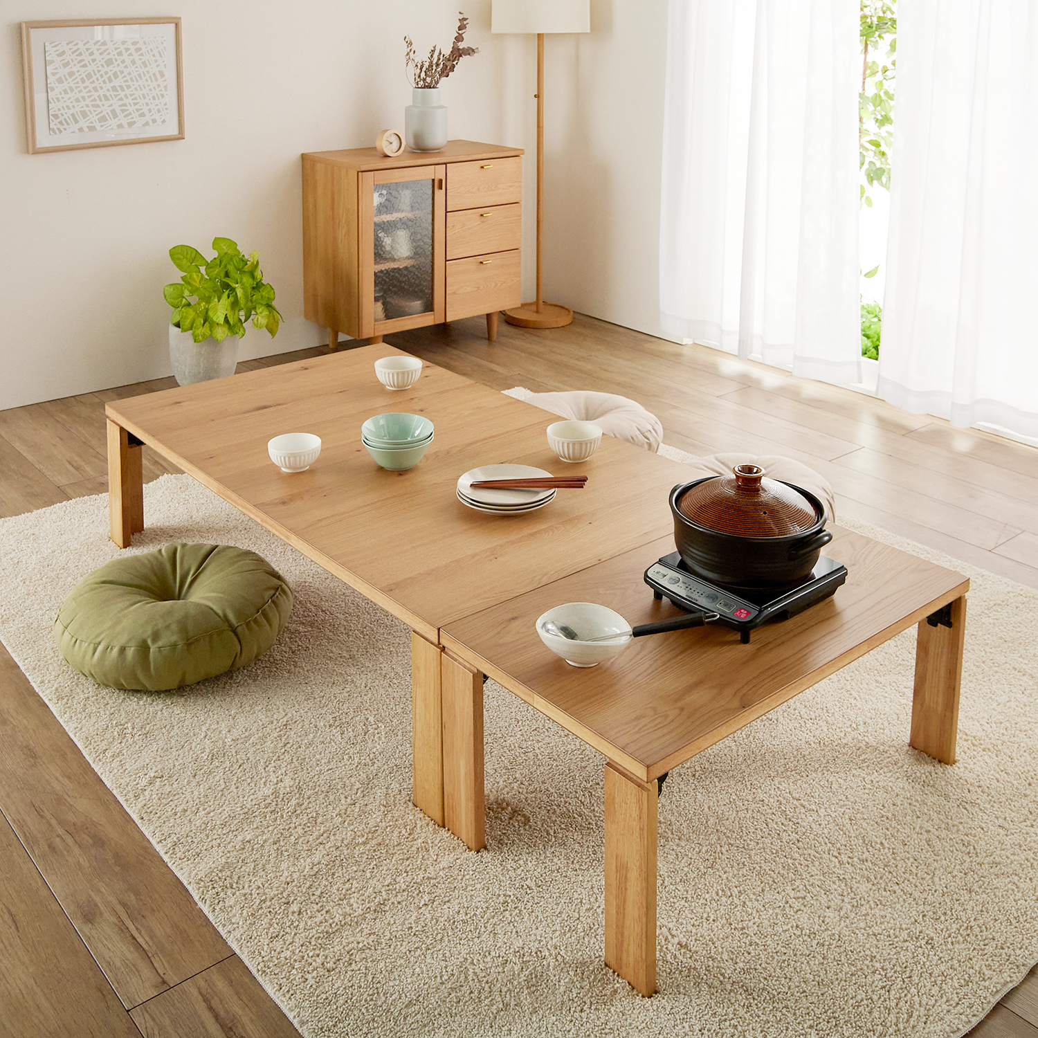 【ベルメゾン】すっきり収納ができる親子リビングローテーブル