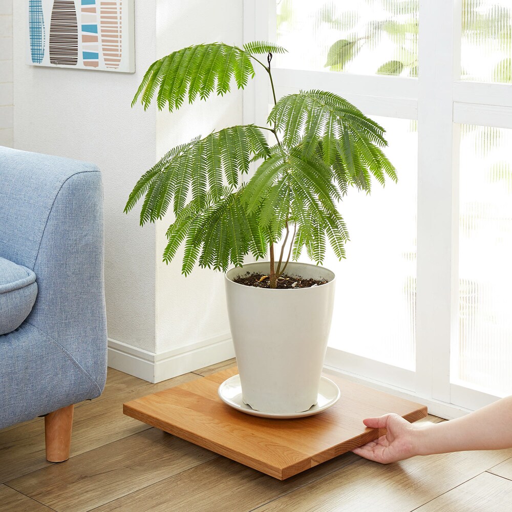 お部屋で観葉植物や鉢植えなどを育てている方におすすめ!天然木を使用したナチュラルな素材感がおしゃれなプランターワゴンです場所替えや掃除の際、簡単に動かせて便利底面にキャスターが付いているから、360°