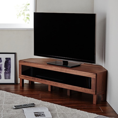 ［日本製］ウォルナット材のコーナーテレビ台【LECCE】 ＜幅120cm＞