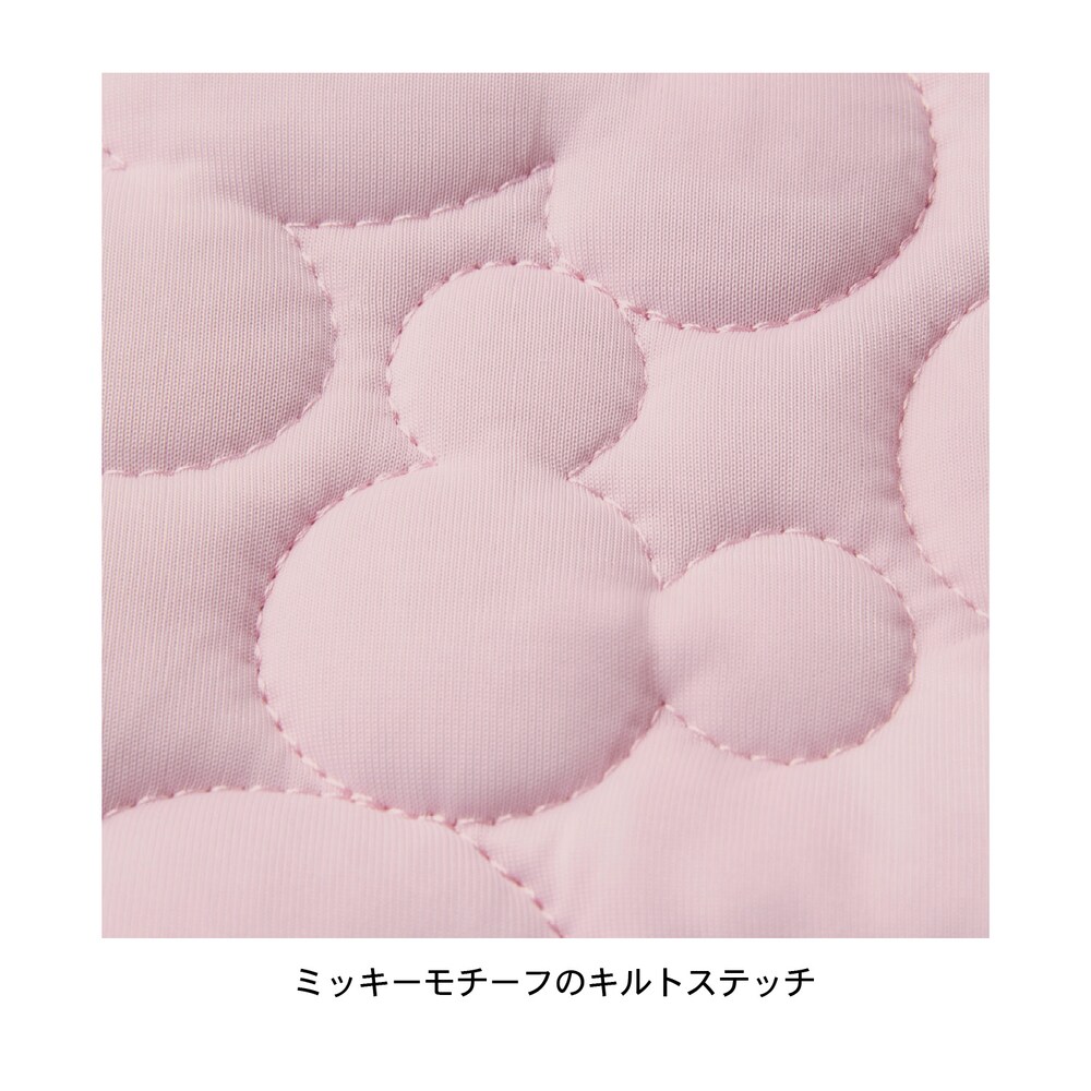 ミッキーモチーフ柄のぽこぽこキルトが気持ちいい／ピンク