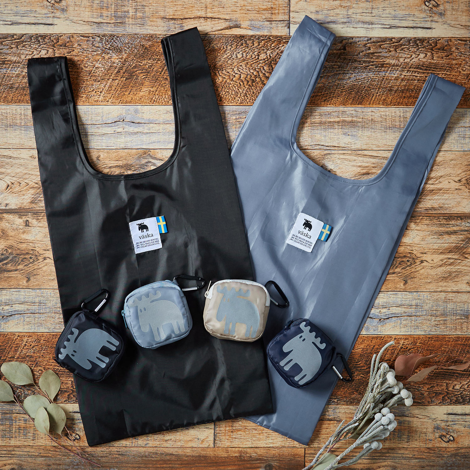 【モズ/moz】収納ポーチ付きエコバッグ/MOZ