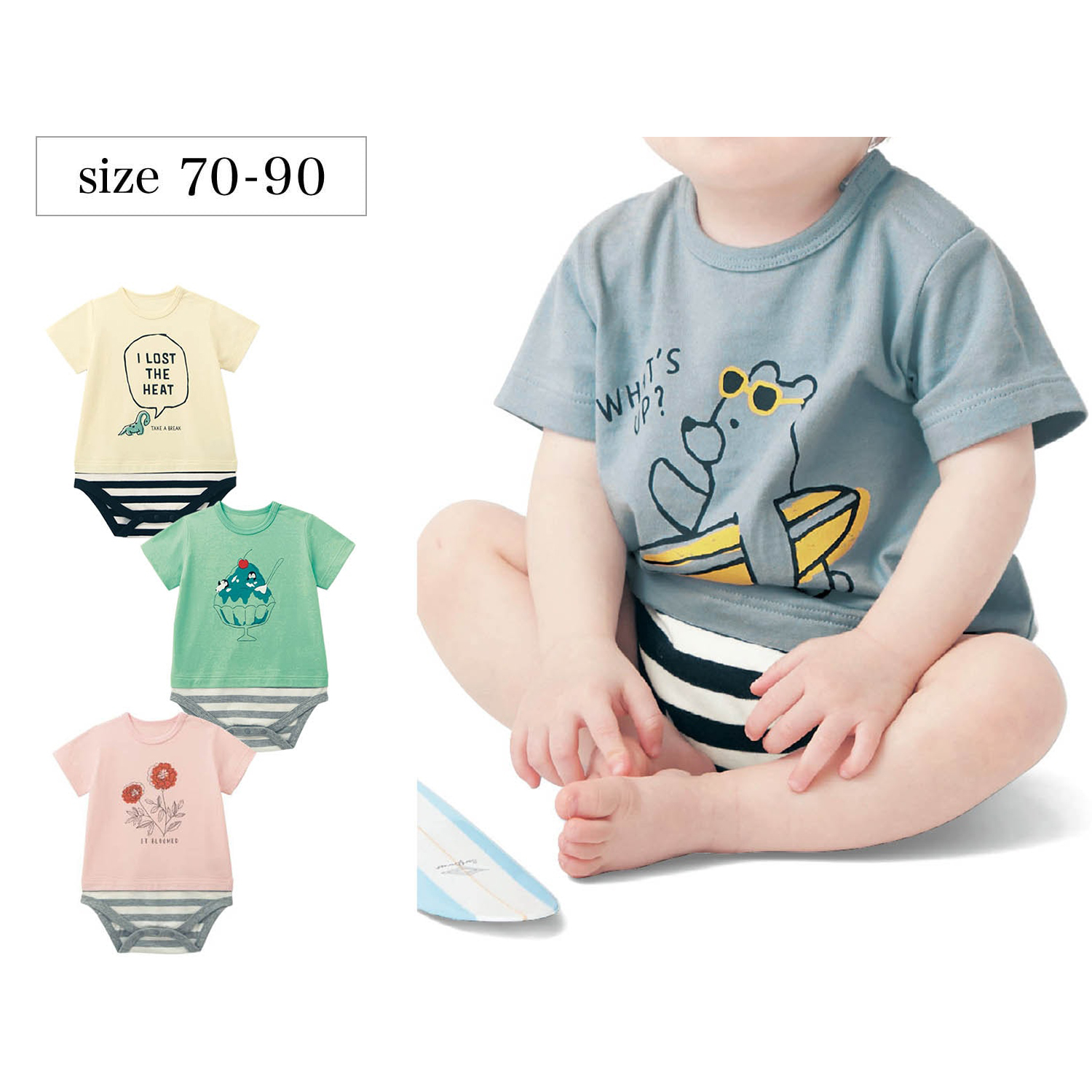 レイヤード風プリント半袖ボディスーツ 男の子 女の子 の通販 ベルメゾン 通販のベルメゾンネット レイヤード風プリント半袖ボディスーツ 男の子 女の子 の通販 ベルメゾン 通販のベルメゾンネット