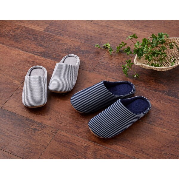 【ベルメゾン】シンプルボーダーのルームシューズ
