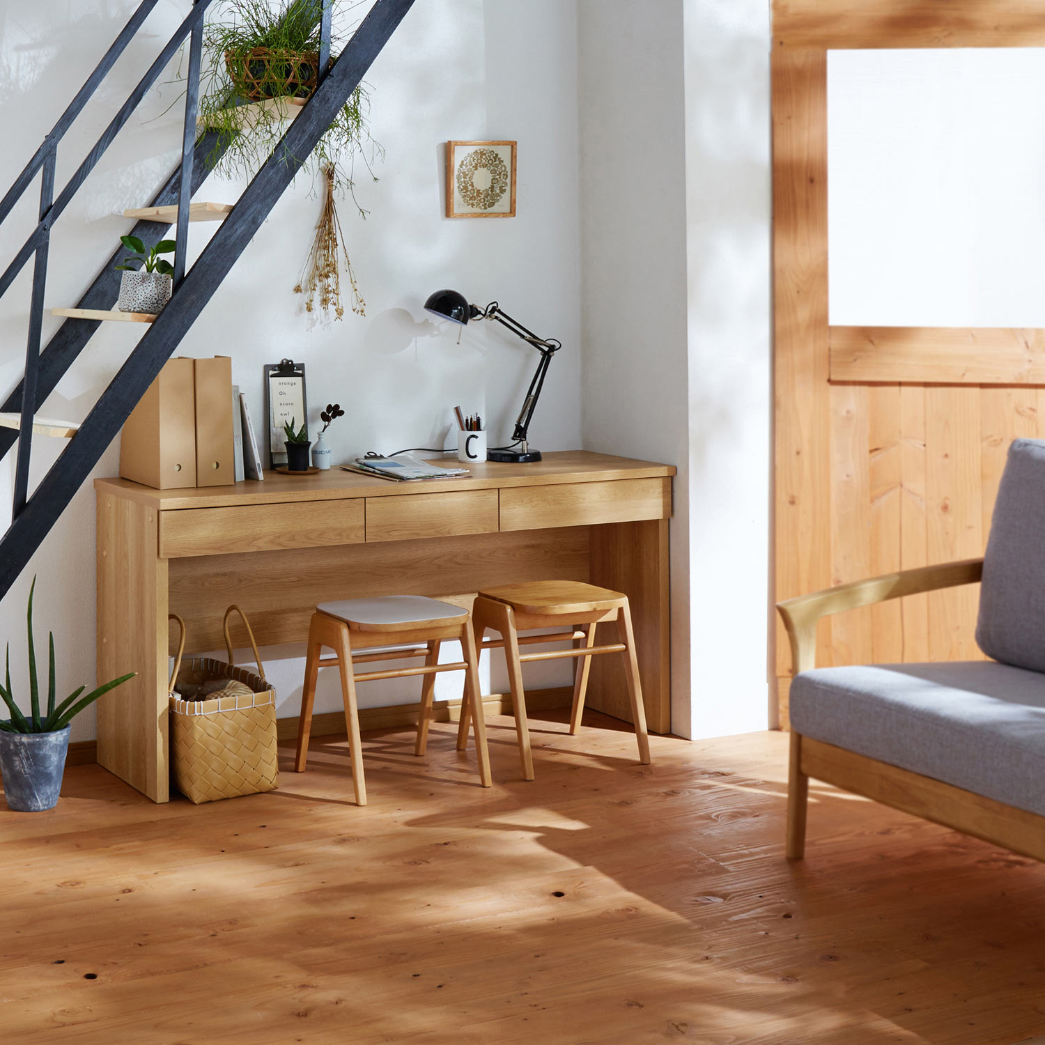 【幅1cmピッチサイズオーダー】奥行が選べるパソコンデスク <幅60~180cm>ベルメゾンのオーダー家具 【幅1cmピッチサイズオーダー】奥行が選べるパソコンデスク <幅60~180cm>ベルメゾンのオーダー家具