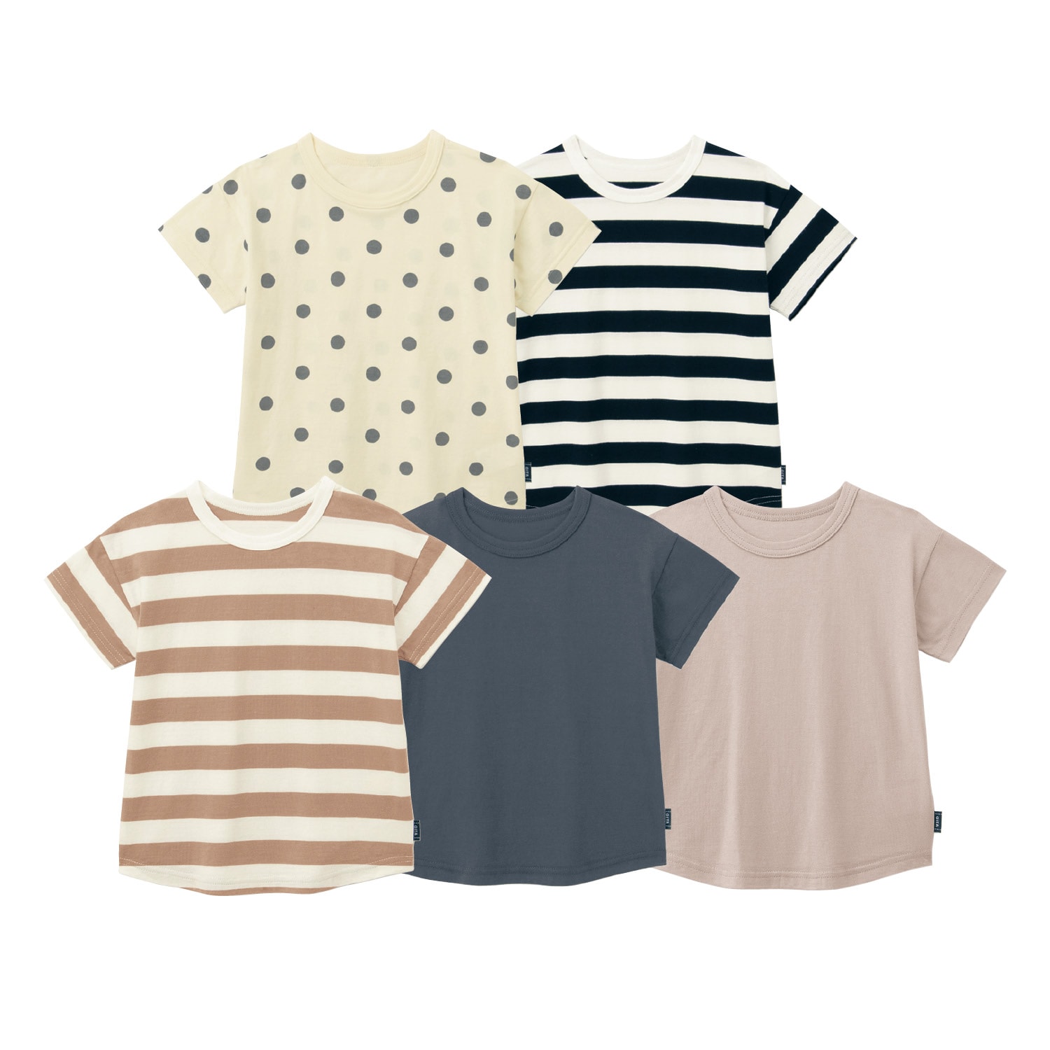 薄くて涼しいシンプルＴシャツ５枚セット【子供服】【男の子】【女の子