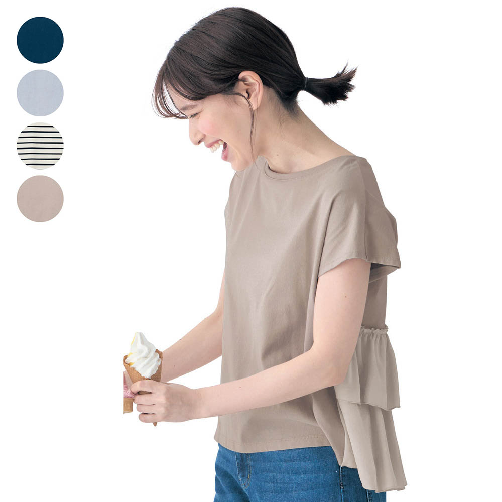 【ジータ/GITA】【7月2日までお得】 親子でリンクバックフリルレディースTシャツ