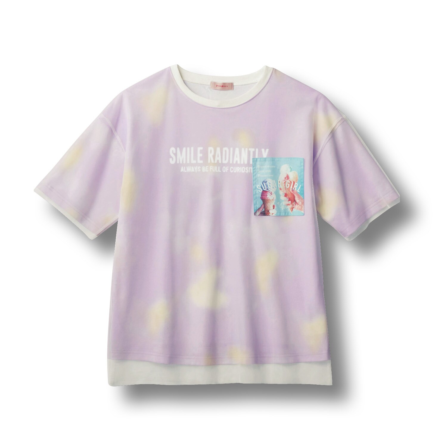 チュール重ね半袖Ｔシャツ（子供服 Tシャツ/カットソー）｜(パペル