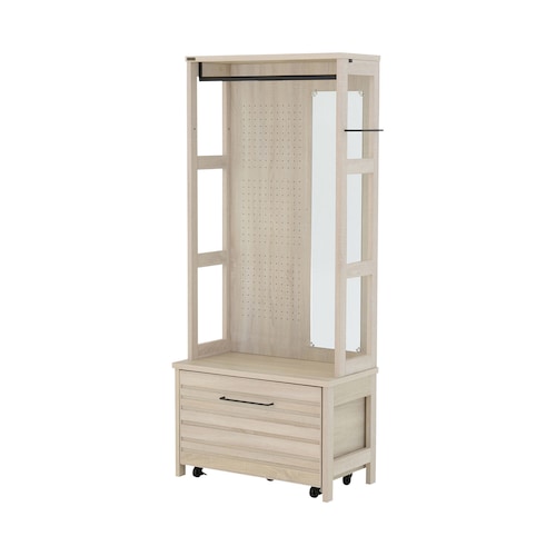 飾りながら収納ができるミラー付きハンガーラック ＜幅８０ｃｍ＞