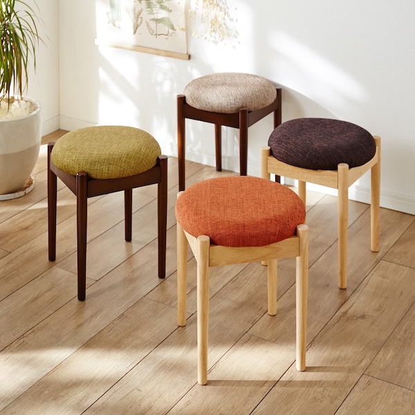 【ベルメゾン】カラーが選べるファブリック座面のスツール