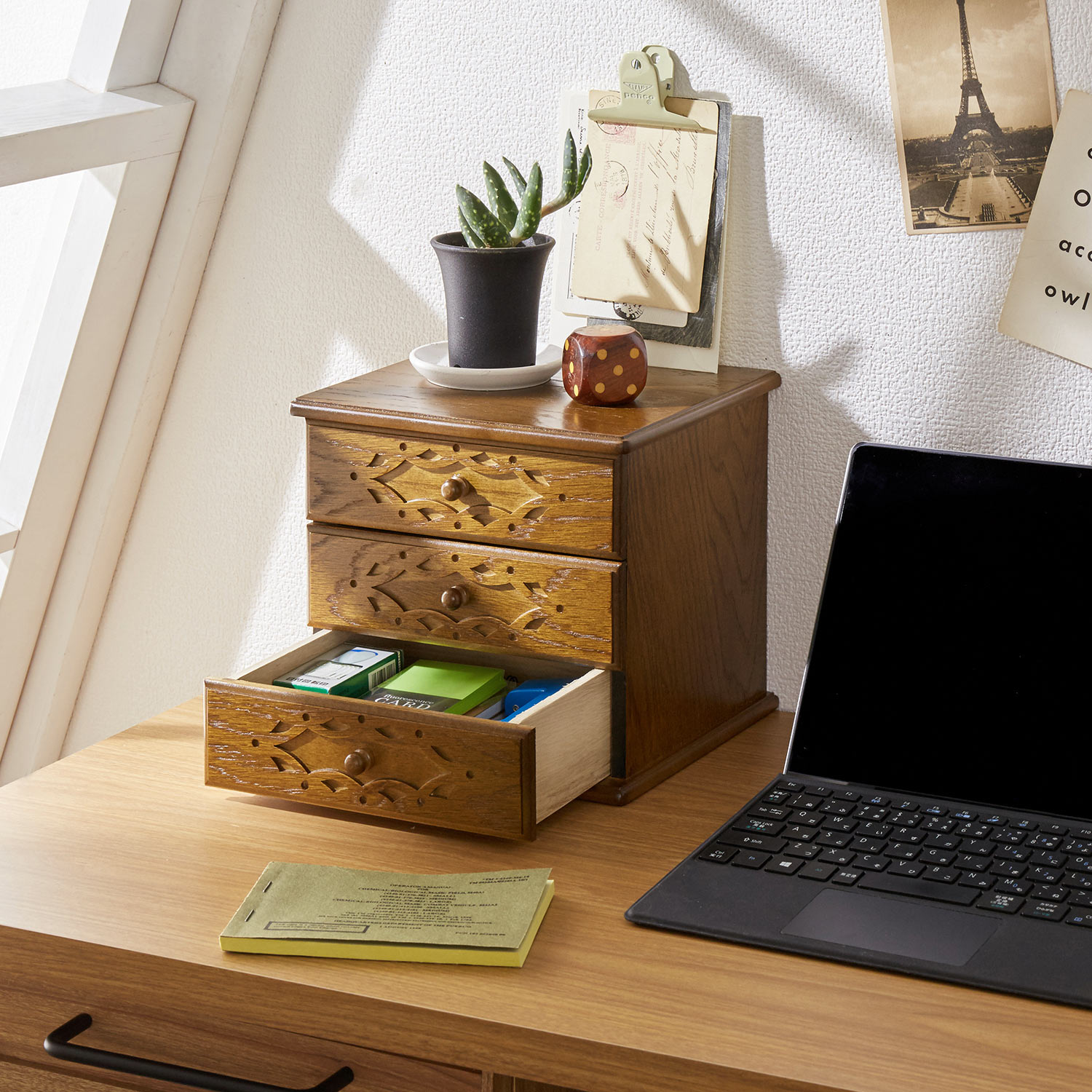 【パリの雑貨屋】デスク上小物収納チェスト 【パリの雑貨屋】デスク上小物収納チェスト