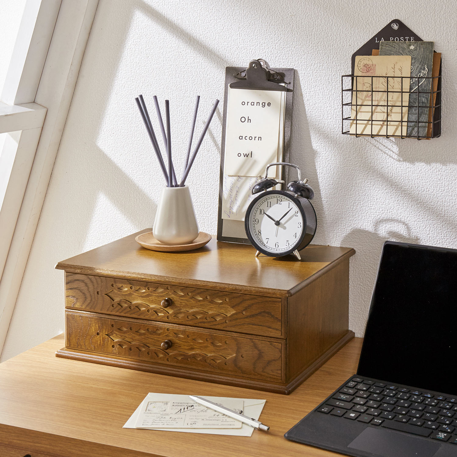 【パリの雑貨屋】デスク上A4書類が収納できるチェスト 【パリの雑貨屋】デスク上A4書類が収納できるチェスト