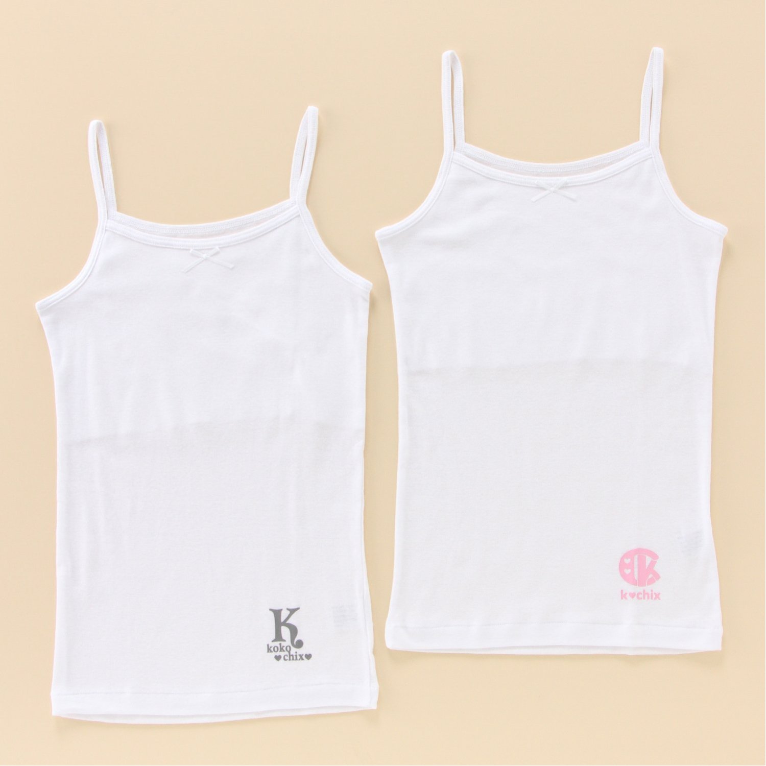 【ガロー/GARAU】【2枚組】綿素材 吸水速乾 キャミソール 胸二重【ジュニア】