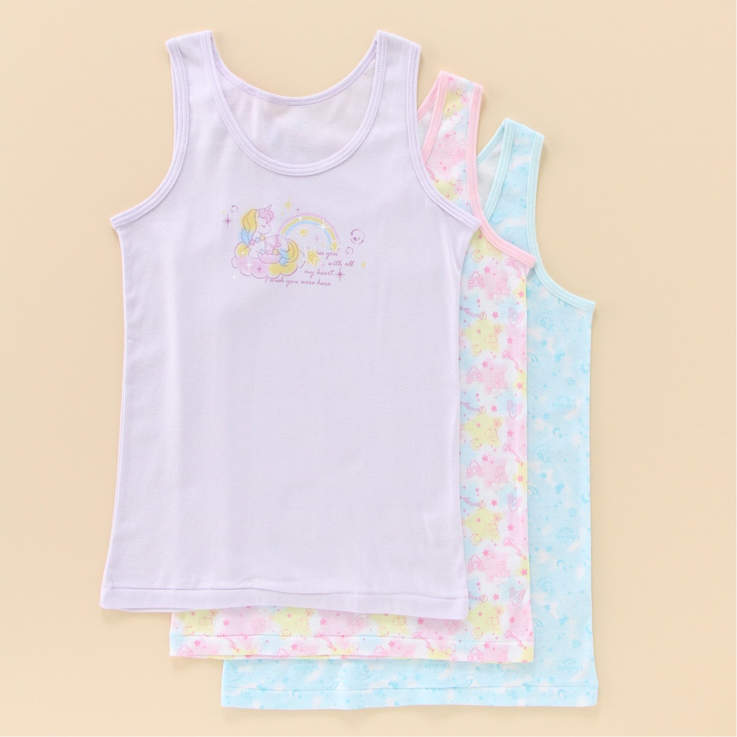 【ガロー/GARAU】【3色組】綿素材ゆめかわタンクトップ【子供・ジュニア】