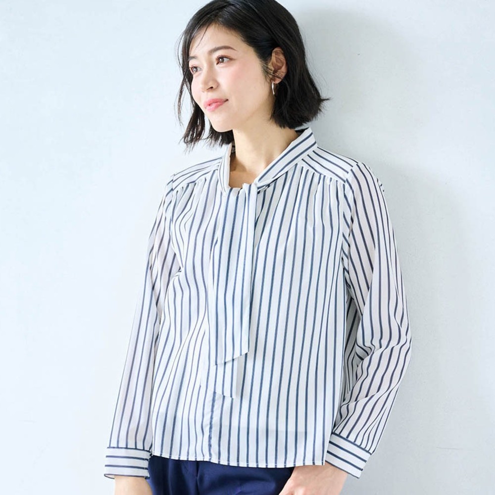 【スタイルノート/StyleNote】綿素材の裏カットソー付きボウタイブラウス 【TV newsおかえり で着用されました】 【スタイルノート/StyleNote】綿素材の裏カットソー付きボウタイブラウス 【TV newsおかえり で着用されました】