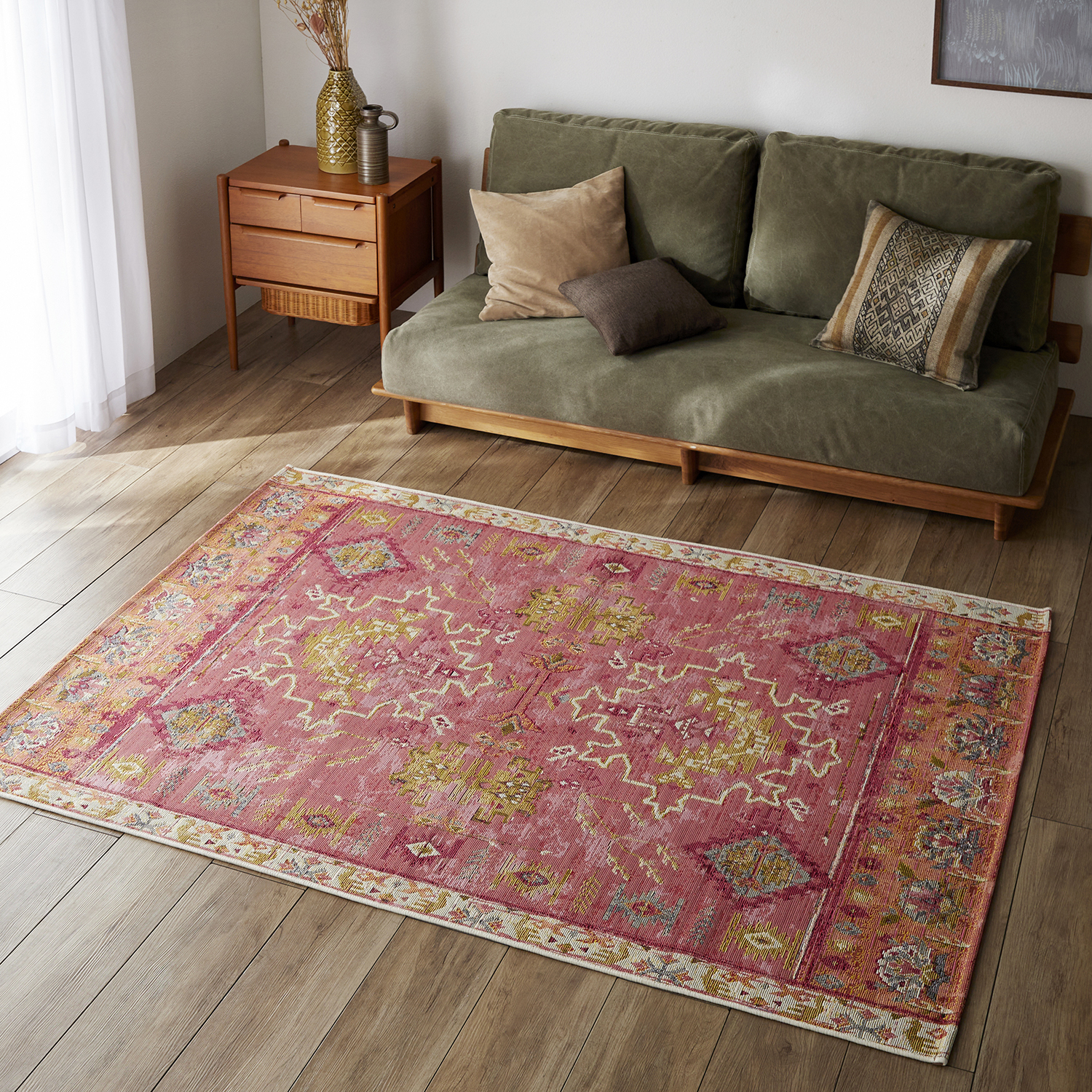 【ベルメゾン】洗えるフラットウィルトン織りラグ