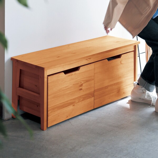 【ベルメゾン】ワゴン付き玄関収納ベンチ